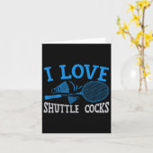 プレイヤーおもしろいラブバドミントンのジョーク私はシャトルSを愛 カード (黄色い花)
