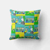 プレイヤーとファンとのサッカーテーマ クッション (裏面)