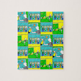 プレイヤーとファンとのサッカーテーマ ジグソーパズル