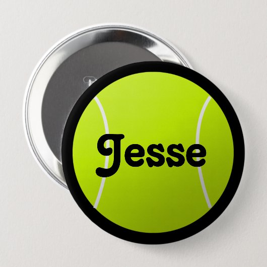 プレイヤーとファンのためのカスタマイズ可能な文字テニスボール 缶バッジ (正面&裏面)