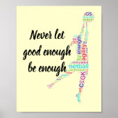 プレイヤーの位置とやる気を起こさせるネットボール引用文 ポスター (正面)