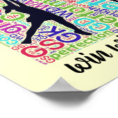 プレイヤーの位置と感動的ネットボール引用文 ポスター (角)