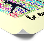 プレイヤーの位置と感動的引用文のネットボール ポスター (角)