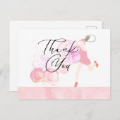 プレイヤーの水彩用テニスサンキューカード ポストカード (正面/裏面)