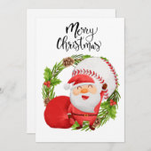 プレイヤーへのサンタクロースとの野球クリスマス シーズンカード (正面/裏面)