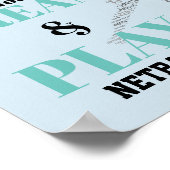 プレイヤーをテーマにしたやる気を起こさせるネットボール引用文 ポスター (角)