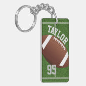 プレイヤー名と番号のパーソナライズ キーホルダー (正面左)