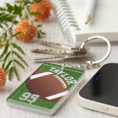 プレイヤー名と番号のパーソナライズ キーホルダー (正面右)