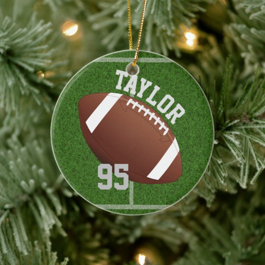 プレイヤー名と番号のパーソナライズ セラミックオーナメント (ツリー)