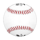 プレイヤー名と番号 野球ボール (裏面)