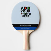 プレイヤー名の付いた2枚の写真（両面） 卓球ラケット (裏面)