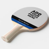 プレイヤー名の付いた2枚の写真（両面） 卓球ラケット (正面アングル)