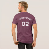 プレイヤー名の作成ジャージー番号Mens Maroon トライブレンドTシャツ (フル背面)