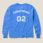 プレイヤー名ジャージーナンバーボーズブルー長袖 (デザイン背面)