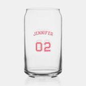 プレイヤー名ジャージー番号スポーツゲーム日パーティー ガラス缶 (裏面)