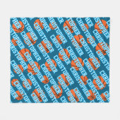 プレイヤー名バスケットボールパターン フリースブランケット (正面(横))