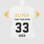 プレイヤー名番号チームスポーツイエロー オーナメント (正面)