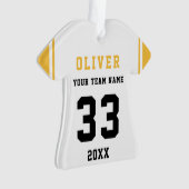 プレイヤー名番号チームスポーツイエロー オーナメント (正面)
