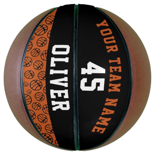 プレイヤー名番号チームバスケットボールパターン バスケットボール (縦)