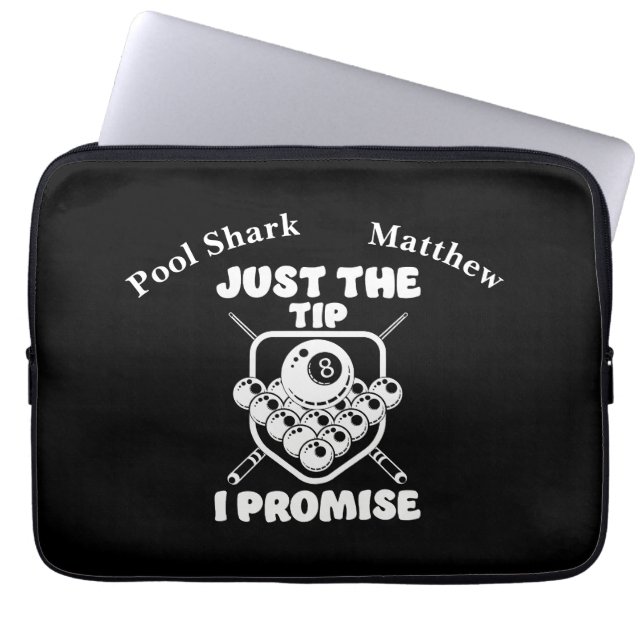 プレイヤー用のビリヤード引用文 ラップトップスリーブ (正面)