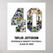 プレイヤー番号40シニアスポーツチーム写真コラージュ ポスター (正面)