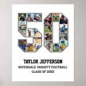 プレイヤー番号50シニアスポーツチーム写真コラージュ ポスター (正面)