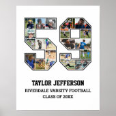 プレイヤー番号59シニアスポーツチーム写真コラージュ ポスター (正面)