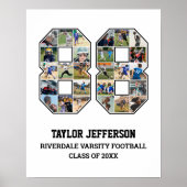 プレイヤー番号88シニアスポーツチーム写真コラージュ ポスター (正面)