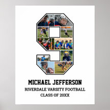 プレイヤー番号9シニアスポーツチーム写真コラージュ