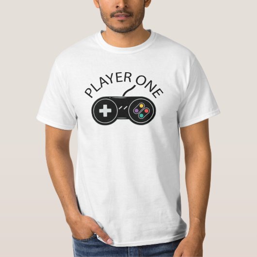 プレイヤー1ゲーマー – ビデオゲームコントローラギフト Tシャツ (正面)
