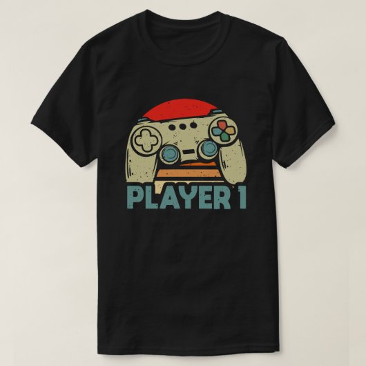プレイヤー1プレイヤー2マッチングゲーマーカップル Tシャツ (デザイン正面)