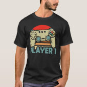 プレイヤー1プレイヤー2マッチングゲーマーカップル Tシャツ (正面)
