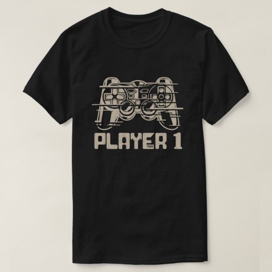 プレイヤー1プレイヤー2マッチングゲーマーカップル Tシャツ (デザイン正面)