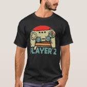 プレイヤー1プレイヤー2マッチングゲーマーカップル Tシャツ (正面)