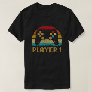プレイヤー1プレイヤー2マッチングゲーマーカップル Tシャツ