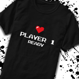 プレイヤー1準備完了の新しいママパパベビーのお知らせ Tシャツ
