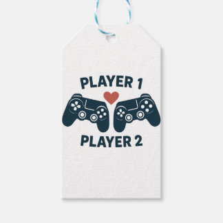 プレイヤー1 プレイヤー2 カップルゲーマーステッカー ギフトタグ