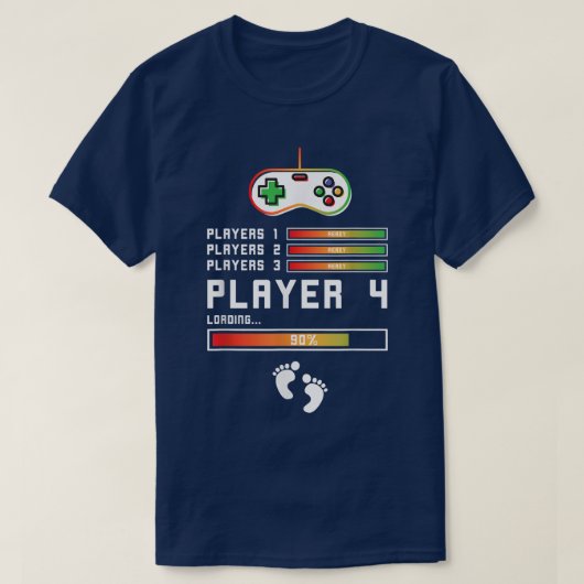 プレイヤー1,2,3準備ができてプレイヤー4ゲーマー誕生日をロード Tシャツ (デザイン正面)