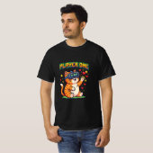 プレイヤー1 8ビットVRゲーマー猫 Tシャツ (正面フル)
