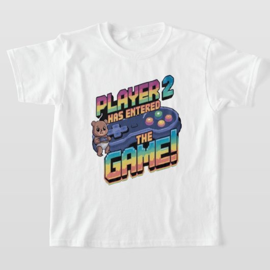 プレイヤー2がゲームに参加した Tシャツ (レイダウン)