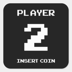 プレイヤー2ゲーマーデザイン スクエアシール