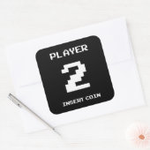 プレイヤー2ゲーマーデザイン スクエアシール (封筒)