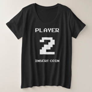プレイヤー2ゲーマーデザイン プラスサイズTシャツ