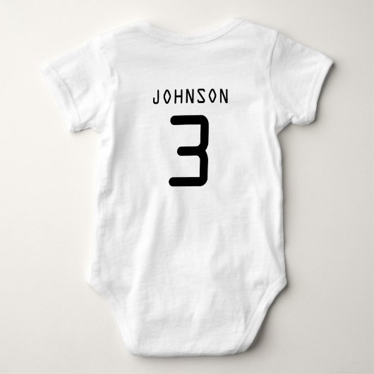 プレイヤー3がゲームコントローラに参加した ベビーボディスーツ (裏面)