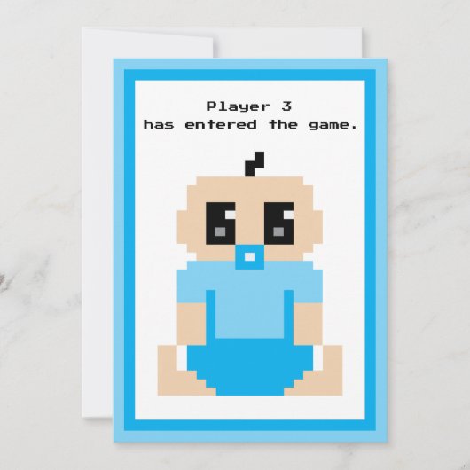 プレイヤー3がゲーム男の赤ちゃん発表に入った 招待状 (正面)