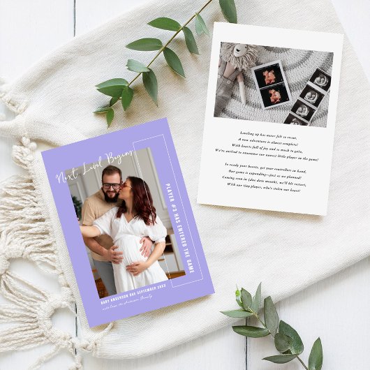 プレイヤー3 | ビデオゲームをテーマにした写真妊娠 案内状