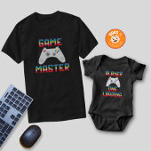 プレイヤー ワン ローディング ゲーマー テーマ 父の日の黒 ベビーボディスーツ