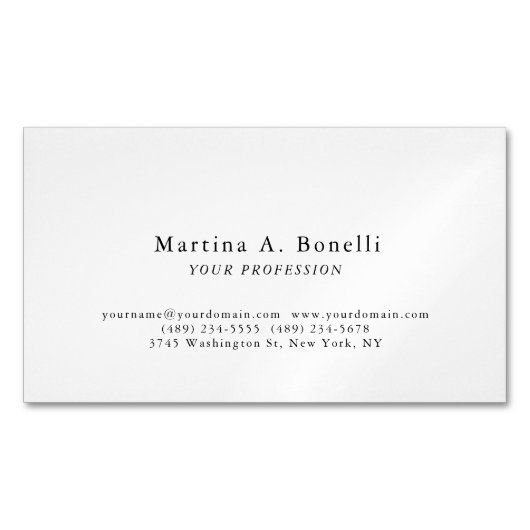 プレイユニークンエレガントシンプル マグネット名刺 (正面)