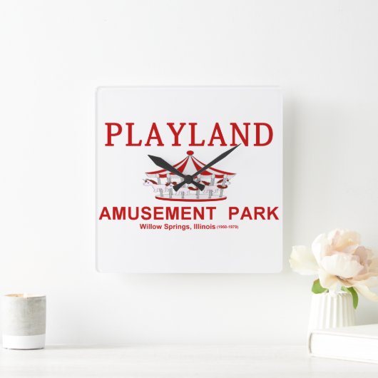 プレイランドアミューズメントパーク，ウィロー春, IL スクエア壁時計 (ホーム)