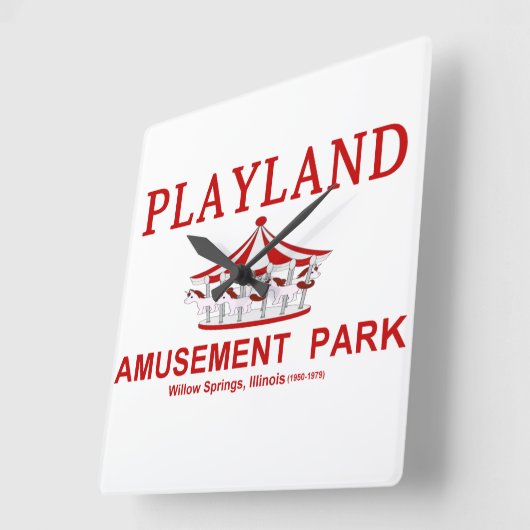 プレイランドアミューズメントパーク，ウィロー春, IL スクエア壁時計 (傾斜)